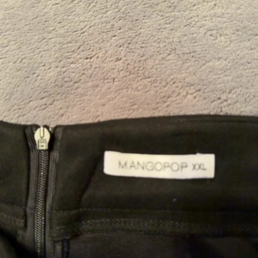 MangoPop Mini Skirt Women XXL Black Faux Suede Minimalist Versatile Casual